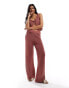 Фото #1 товара ASOS DESIGN knitted wide leg trouser in rust co-ord