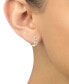 ფოტო #2 პროდუქტის Diamond Triple Link Hoop Earrings (1/4 ct. t.w.) in 10k Gold