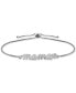 ფოტო #1 პროდუქტის Cubic Zirconia Mama Heart Bolo Bracelet in Sterling Silver, Created for Macy's