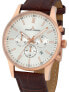 Фото #2 товара Мужские наручные часы с коричневым кожаным ремешком Jacques Lemans 1-2025E London chrono 42 mm 10ATM