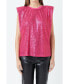 ფოტო #1 პროდუქტის Women's Sequin Shoulder Pad Top