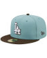 Фото #3 товара Men's Light Blue, Brown Los Angeles Dodgers 1988 World Series Beach Kiss 59FIFTY Fitted Hat