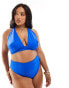 Фото #4 товара ASOS DESIGN Curve Maya sleek halter bikini top in cobalt