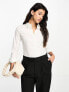 ASOS DESIGN long sleeve fitted shirt in white