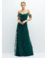 ფოტო #1 პროდუქტის Womens Off-the-Shoulder A-line 3D Floral Embroidered Dress