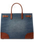 ფოტო #4 პროდუქტის Devyn Denim with Leather Trim Large Tote Bag