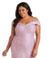 ფოტო #3 პროდუქტის Plus Size Off-The-Shoulder Lace Gown