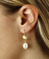 ფოტო #2 პროდუქტის Beaded Pearl (10 x 8 mm) Drop Earrings Set in 14k Yellow Gold