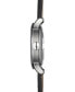 ფოტო #3 პროდუქტის Men's Swiss Automatic T-Classic Le Locle Powermatic 80 Black Leather Strap Watch 39.3mm