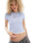 Фото #1 товара COLLUSION baby tee with seam detail and lace hem in blue