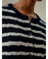 ფოტო #2 პროდუქტის Women's Striped Cable-Knit Cashmere Cardigan