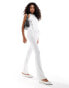 Lioness v front lowrise flared trousers co-ord in white