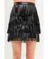 Фото #1 товара Women's Leather Fringe Mini Skirt