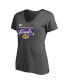 Фото #3 товара Women's Heather Charcoal Los Angeles Lakers 2020 Western Conference Champions Locker Room Plus Size V-Neck T-Shirt