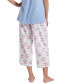 Women's Sleepwell Printed Knit Capri Pajama Pant Made with Temperature Regulating Technology