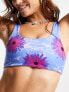 COLLUSION flower print reversible bikini crop top in multi