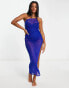 South Beach asymmetric summer dress in cobalt blue