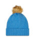 Фото #2 товара Women's Powder Blue Los Angeles Chargers Snowy Cuffed Knit Hat with Pom