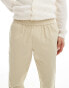 Фото #5 товара Another Influence linen mix tapered trousers in beige