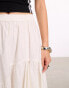 COLLUSION cotton poplin midi skirt with asymmetric hem in white