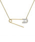 ფოტო #8 პროდუქტის Diamond Safety Pin Charm Collector Pendant Necklace (1/20 ct. t.w.) in 10k Gold, 17" + 1" extender, Created for Macy's