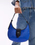 Topshop Sailor cow print leather shoulder bag in blue