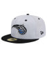 Фото #4 товара Men's White, Black Orlando Magic Throwback 2Tone 59FIFTY Fitted Hat