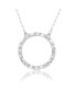 Фото #1 товара Suzy Levian New York suzy Levian Sterling Silver Cubic Zirconia Alternating Round & Baguette Open Circle Pendant Necklace