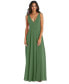 ფოტო #1 პროდუქტის Women's Deep V-Neck Chiffon Maxi Dress