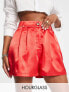 ASOS DESIGN hourglass satin short in red