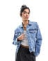 ASOS DESIGN denim western jacket in midwash blue Голубой, S - EU 36-38 - фото #1