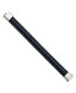 ფოტო #2 პროდუქტის Stainless Steel Polished Black Blue Braided Leather Bracelet