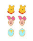 ფოტო #1 პროდუქტის Winnie the Pooh Gold Flash Plated Stud Earring Set, 3 Pairs