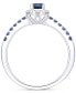 Sapphire (7/8 ct. t.w.) & Diamond (1/5 ct. t.w.) Oval Halo Ring in Sterling Silver
