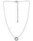 Cubic Zirconia Multicolor Halo Pendant Necklace 16" + 2" extender, Created for Macy's