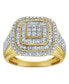 Street King Natural Certified Diamond 1.91 cttw Tapered Baguette Cut 14k Yellow Gold Statement Ring for Men