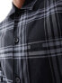 Calvin Klein twill graphic check overshirt in black