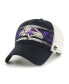 Фото #1 товара Men's Black, White Distressed Baltimore Ravens Interlude MVP Trucker Snapback Hat