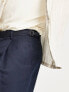 Topman wide leg pronounced twill trousers in navy