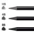 Фото #3 товара MILAN Metal Box 3 Woodless Watersoluble Graphite Pencils HB 4B & 8B+1 Afila Pencil Sharpener+1 The Master Gum Eraser+1 Brush