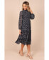 Фото #10 товара Women's Edwina Shirred Frill Long Sleeve Midi Dress