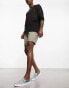 Фото #4 товара ASOS DESIGN 2 pack pleated chino shorts in mid length in black and khaki save