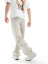 Фото #1 товара ASOS DESIGN wide leg scuba joggers with cargo pockets in beige