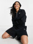 Фото #4 товара Nike mini swoosh quarter zip sweatshirt in black and sail