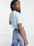 Vans Oval Sporty crop t-shirt in blue Exclusive at ASOS