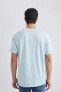 Erkek T-shirt V7699az/be506 Lt.blue