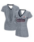 Фото #1 товара Women's Navy Cleveland Guardians Halftime Back Wrap Top V-Neck T-shirt