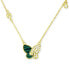 ფოტო #4 პროდუქტის 2-Pc. Set Lab-Grown Malachite & Cubic Zirconia Butterfly Pendant Necklace & Matching Ring in 14k Gold-Plated Sterling Silver