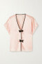 Фото #2 товара MORGAN LANE 274881 Joanie Bow-embellished Satin Pajama Top In Pastel Pink size M