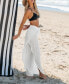 ფოტო #2 პროდუქტის Women's White Tie Waist Tulip Hem Cover-Up Pants